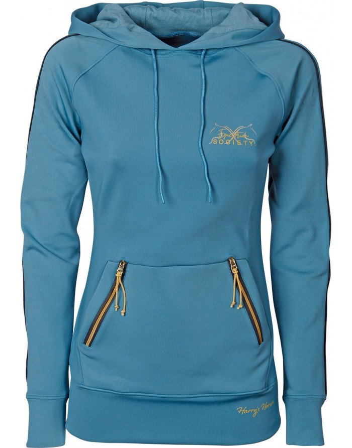 Sweat à capuche femme Hoodie Corsica Harry's Horse bleu ciel