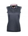 Polo femme sans manche CLASSICO HKM gris foncé