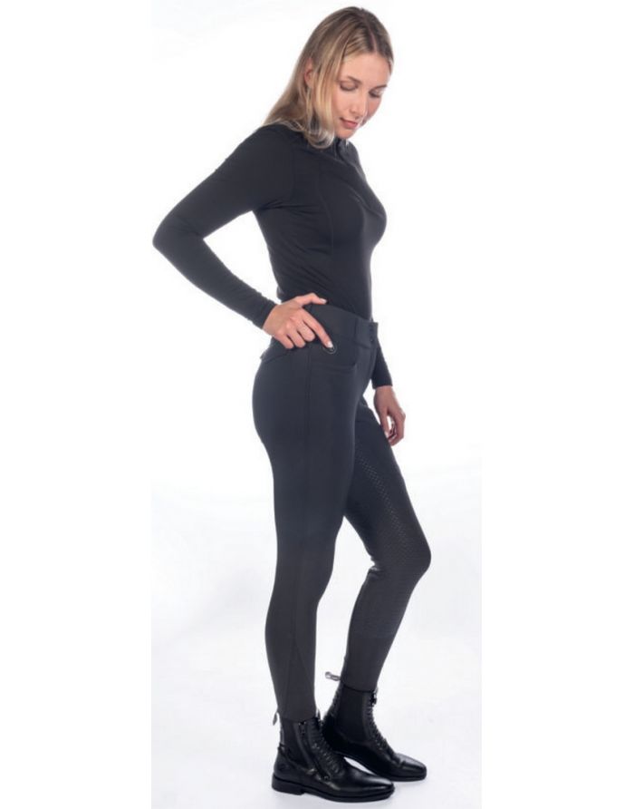 Pantalon d'équitation chauffant fond 1/1 en silicone HKM