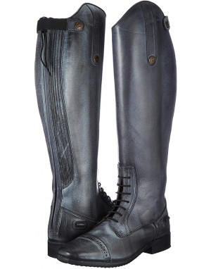 Bottes d'équitation Valencia HKM hauteur standard mollet standard coloris gris/noir 3994.9195